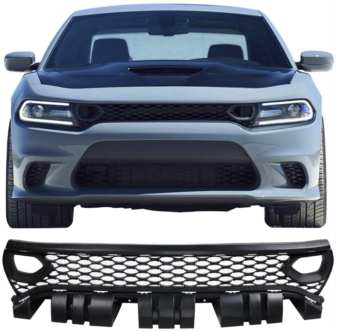 Решетка верхняя переднего бампера Dodge Charger SRT /Scat Pack /R/T /GT 2015+ 68417504AB + 68417505AB + 68417502AA /GR98 - фото 57273
