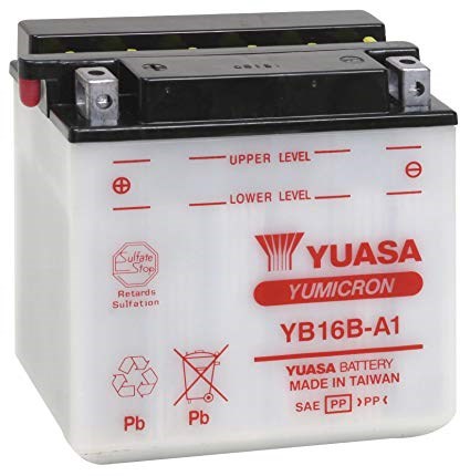 Аккумулятор Yuasa YB16B-A1 Suzuki S50 Boulevard /VS800GL Intruder /VS700 Intruder - фото 60545
