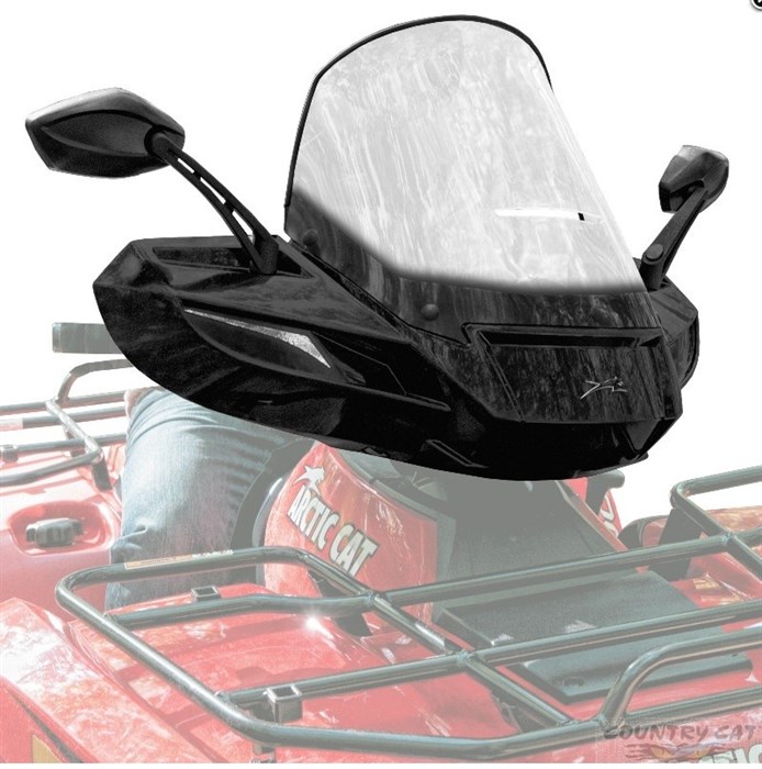 Стекло для квадроцикла универсальное с зеркалами черное ATV WindPro Viper Black 1436-233/1436-536 - фото 60639