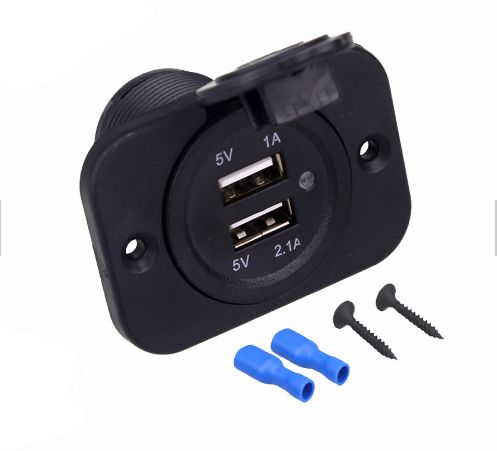 Влагозащитная встраиваемая USB зарядка 3.1A для мототехники TSK YC-A05 - фото 62390